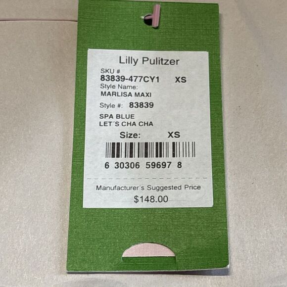 Lilly Pulitzer Marlisa Maxi Dress Size XS Spa Blue Let’s Cha Cha Strapless New - Picture 12 of 13